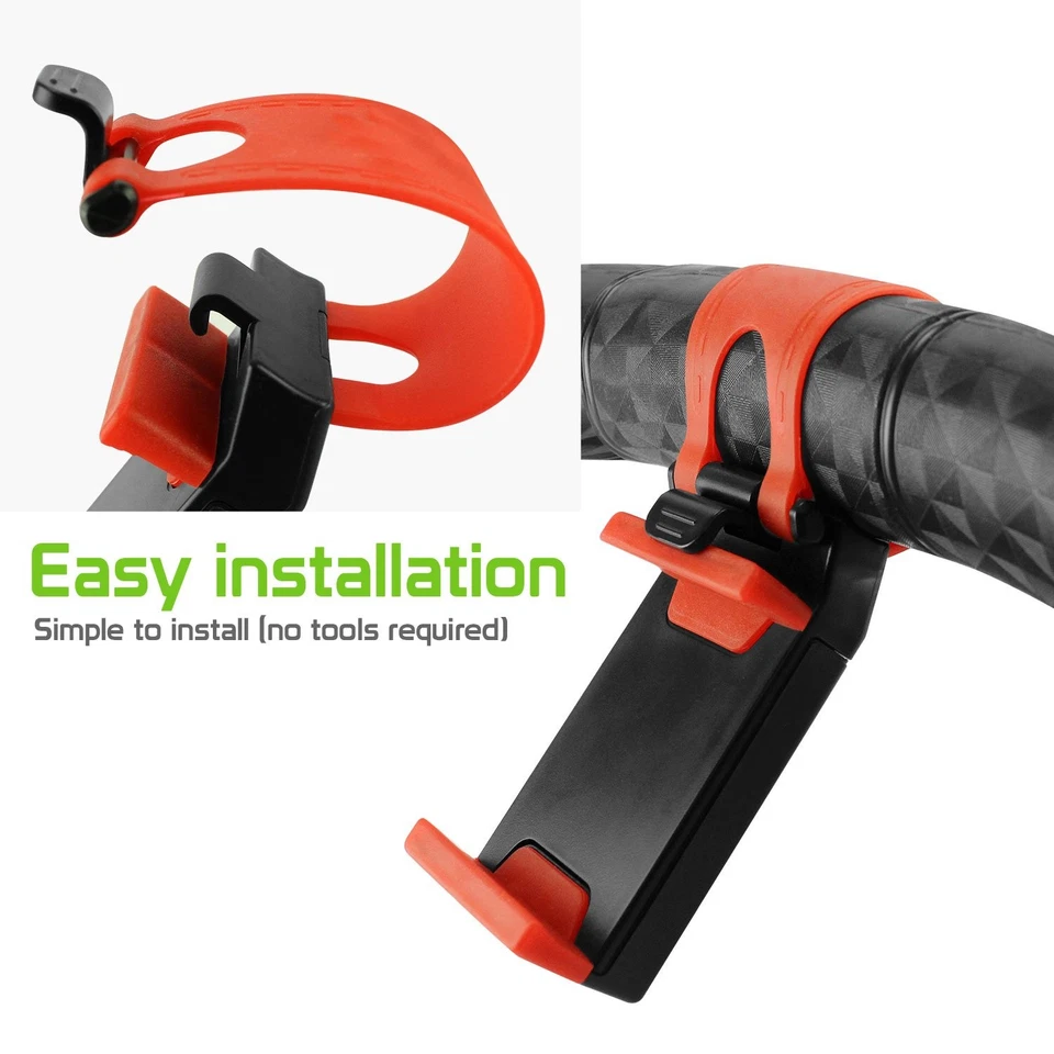 Cellet Universal Steering Wheel Phone Holder Mount Red Black Hands Free GPS - Image 4 of 4