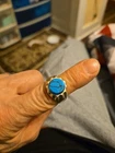 Sterling Silver Mexico Turquoise Ring Size 11 Vintage 15.23 Grams