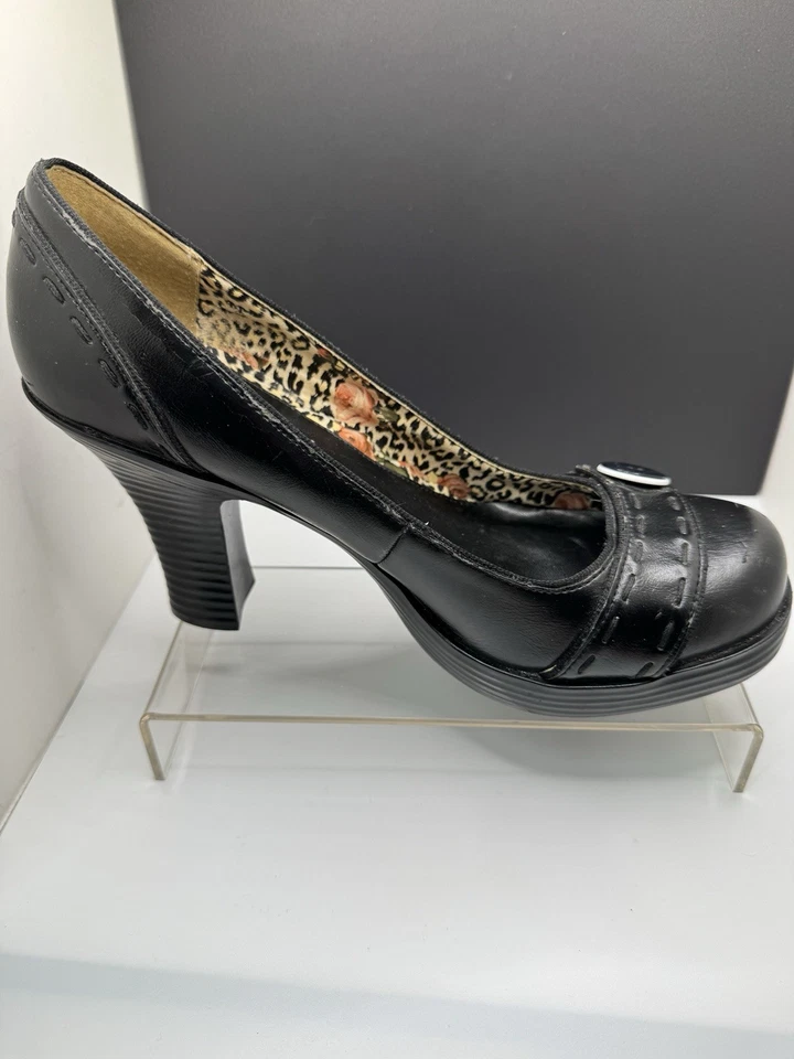 Винтажный Y2K Madden девочка черный высоких каблуках ремень носок обуви из искусственной кожи коренастый карьера s8 - Изображение 3 из 4