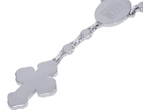 EGL Certified VVS Baguette Cross 60 4/5 CT Real Diamond Beaded Rosary Chain N... - Picture 5 of 7