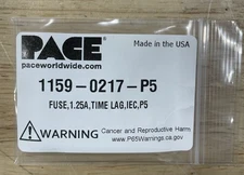 Pace 1159-0217-P5 Fuse, 1.25A, Time Lag, IEC for MBT 250 Export System, 5/Pk