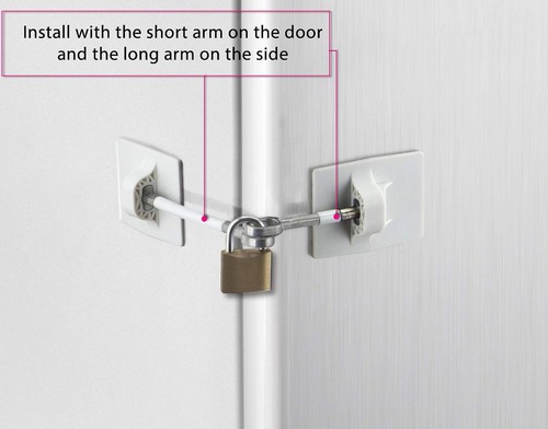Strong Refrigerator Door Lock with Decorative White Finish and Key Unlock - Bild 7 von 9