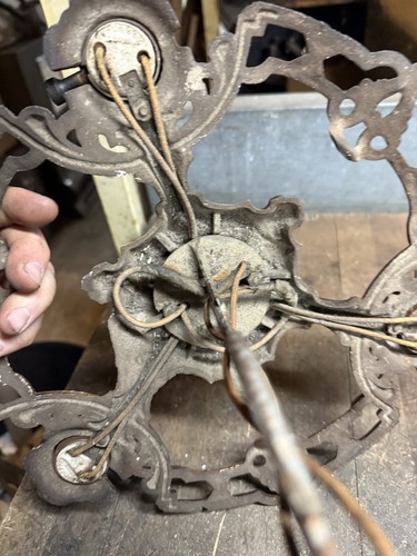 Vintage Electric Hanging Ceiling Light Lamp Fixture Ornate Eastlake Chandelier - Picture 11 of 23