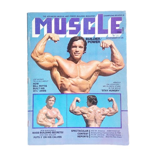 Muscle Builder / Power Bodybuilding Magazine Arnold Schwarzenegger Nov 1975 16-7 - Picture 1 of 13