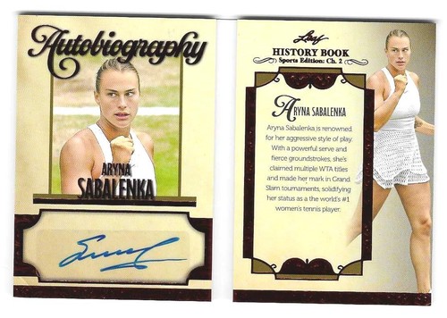 Aryna Sabalenka 2025 Blatt Geschichtsbuch Autobiografie rote Folie AUTO #1/1 - Bild 1 von 2