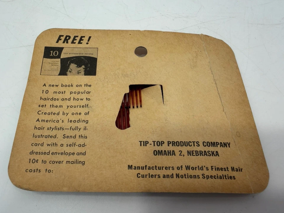 De colección *NUEVO* Peine de anillo antideslizante marrón con punta superior de los años 70 Foto 2 de 3