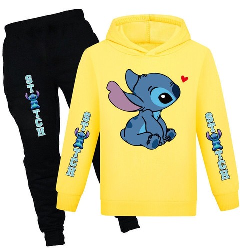 Pullover Hooded Sweatshirt Trousers Set Kids Tops Hoodie Cotton Boys Girls - Picture 17 of 30