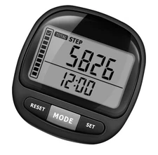 3D Pedometer Step Counter for Walking & Miles, Simple Step Tracker Large Display