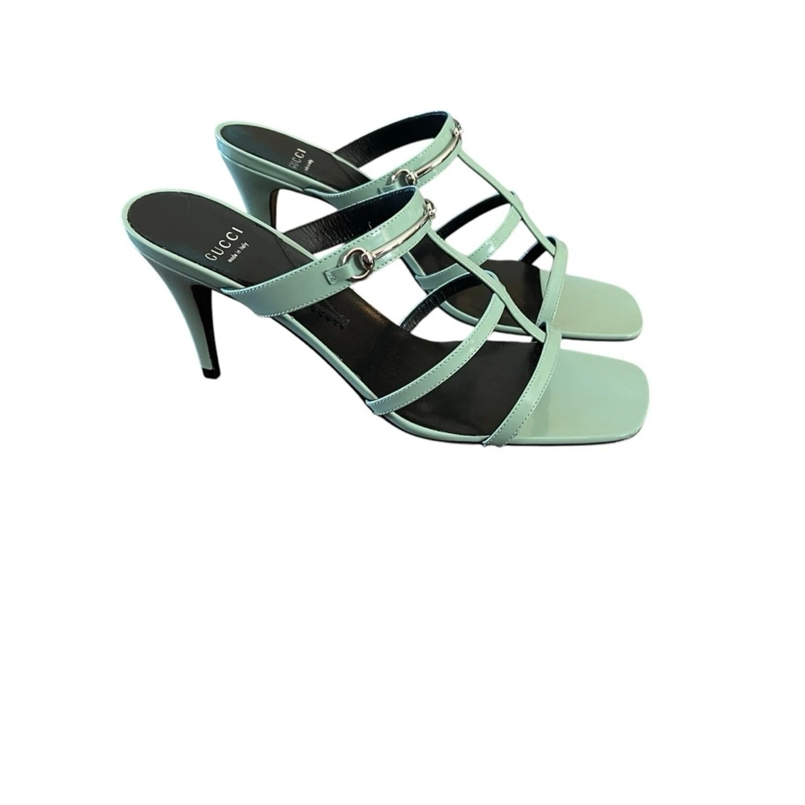 Gucci CR 24 75 cuir divin talon haut à enfiler mule Horsebit NEUF EU 39,5 US 9,5