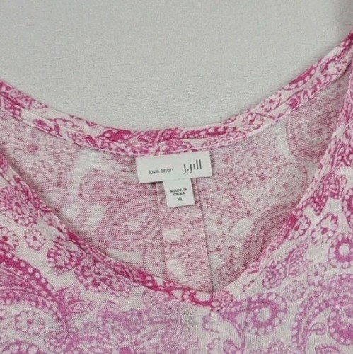 Top tunica J Jill Love in lino paisley multicolore taglia XL - Foto 4 di 12