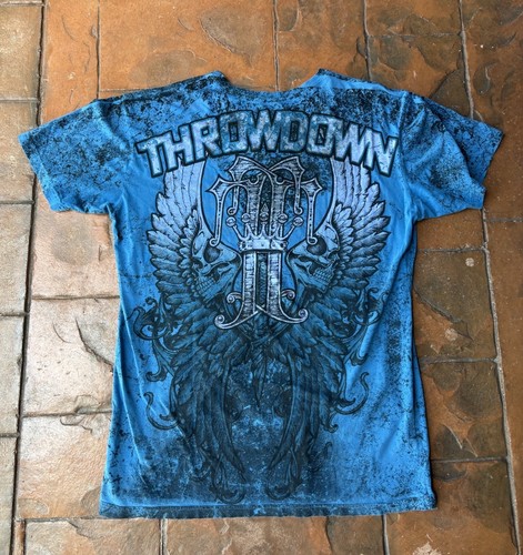 Y2K Throwdown Premium T Shirt XL Grunge Skater Affliction MMA Style - Picture 3 of 6