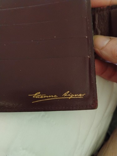 Etienne Aigner Burgandy Leather Trifold Wallet W/ Kiss Lock Coin Purse - Picture 5 of 5