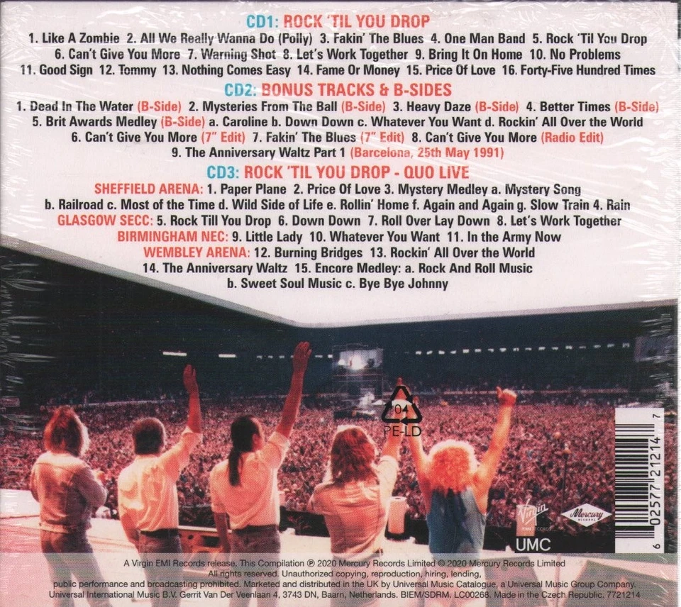 Status Quo Rock 'Til You Drop CD Set Europa Mercury 2020 3CD Set In Faltcover - Bild 2 von 2