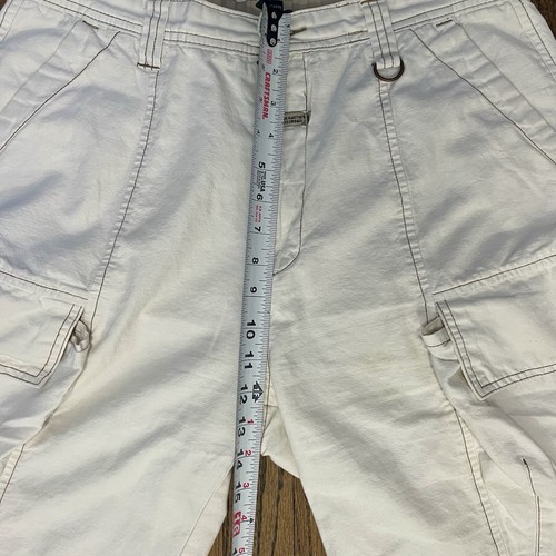 VTG Mens 34 Le Jean De Marithe Francois Girbaud White Cream Cotton Linen Shorts - Picture 21 of 24