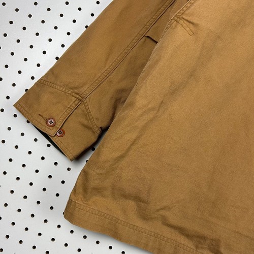 LL Bean Chore Jacket Large Men's Brown Tan Corduroy Collar Wool Plaid Lined 90s - Picture 5 of 9