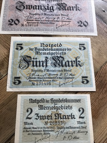 Super! Memel Litauen Sammlung Markmarken Banknoten von 1922 Restposten!!! - Bild 5 von 12