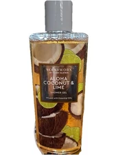 Scentworx Aloha Coconut & Lime Shower Gel 10 oz Infused Essential Oils Unopened