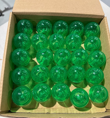 Pack of 25 G40 E12 Green Incandescent Christmas Light Bulbs   Replacement Lamps