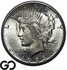 1923-S Peace Dollar, Lustrous BU++ Tougher San Francisco Issue