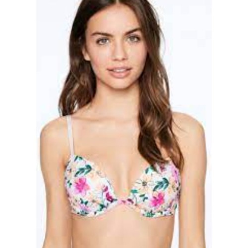 Victoria's Secret ROSA Sujetador 36C Wear Everywhere Camiseta Floral Con Aros Acolchado - Imagen 1 de 10