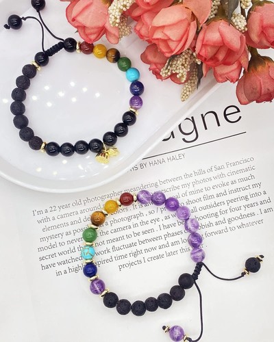 Anxiety Spiritual Stress Relief Fidget Chakra Healing Crystals Beaded Bracelets - Picture 6 of 7