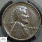 1922 Weak D Weak Reverse Lincoln Wheat Copper Cent 1C CACG VG Details CAC