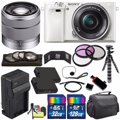 Sony Alpha a6000 Mirrorless Digital Camera +16-50mm Lens (White) + Sony SEL 1855 - Picture 1 of 6