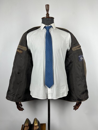 Vintage Burberrys Men's Multicolor Houndstooth Wool Cashmere Blazer Jacket US 46 - Picture 8 of 14