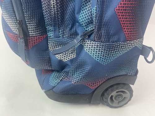 JanSport Driver 8 Rolling Backpack & Computer Bag Multiple Compartments Blue Red - Picture 3 of 11