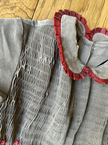 TARTINE ET CHOCOLAT (FRENCH) GIRLS BROWN SMOCKED DRESS RED ACCENTS AGE 6A EUC - Picture 2 of 13