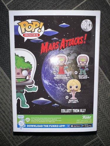Funko Pop #1877 Soldado Marciano Marte Ataques GITD Glow Chase Serie Especializada - Imagen 4 de 8