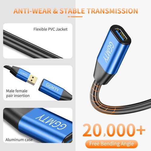 USB 2.0 Typ A Stecker auf A Buchse Aktiv Repeater Verlängerungskabel 75 Fuß Hoch Sp - Bild 6 von 7