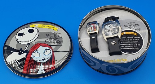 NIGHTMARE BEFORE CHRISTMAS - Jack & Sally - his and her watch set - UNUSED