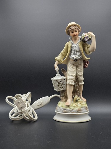 Vintage ARDALT Japan handbemalte Porzellan Figur Lampe JUNGE 10" groß - Bild 16 von 22