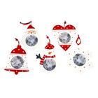  5pcs Holzhandwerk Weihnachten hängende Ornament Fotorahmen Dekoration Party