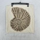 Pottery Barn Pillow Sham 20x20" Case Cream Nautilus Shell Beaded Beachy