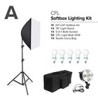 Various Softbox Lighting Kit 5-in-1 Bulb Socket Led Cfl Carry Bag Photo Studio
