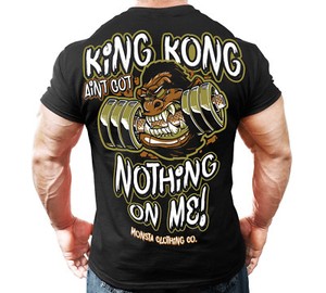 New-Men-039-s-Monsta-Clothing-Fitness-Gym-T-shirt-King-Kong
