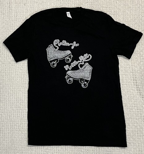 Rollerskating Black and White Short Sleeve SMALL T-shirt Roller Derby Skating - Picture 1 of 3