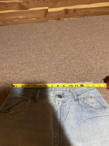 Vintage 1970s Bell Bottom Star Embroidered 34 Inseam 28 Waist Denim Jeans - Picture 15 of 24