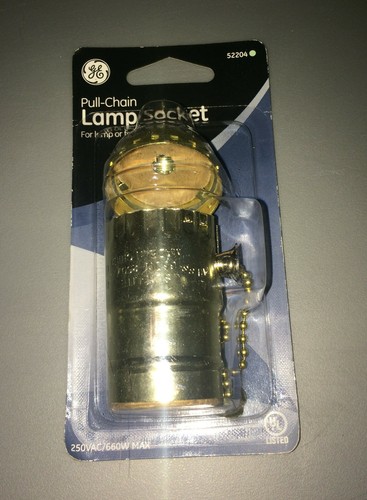GE PULL-CHAIN LAMP SOCKET - Brass - For Lamps or Fixtures - 52204 - GE5600-41D - Picture 2 of 3