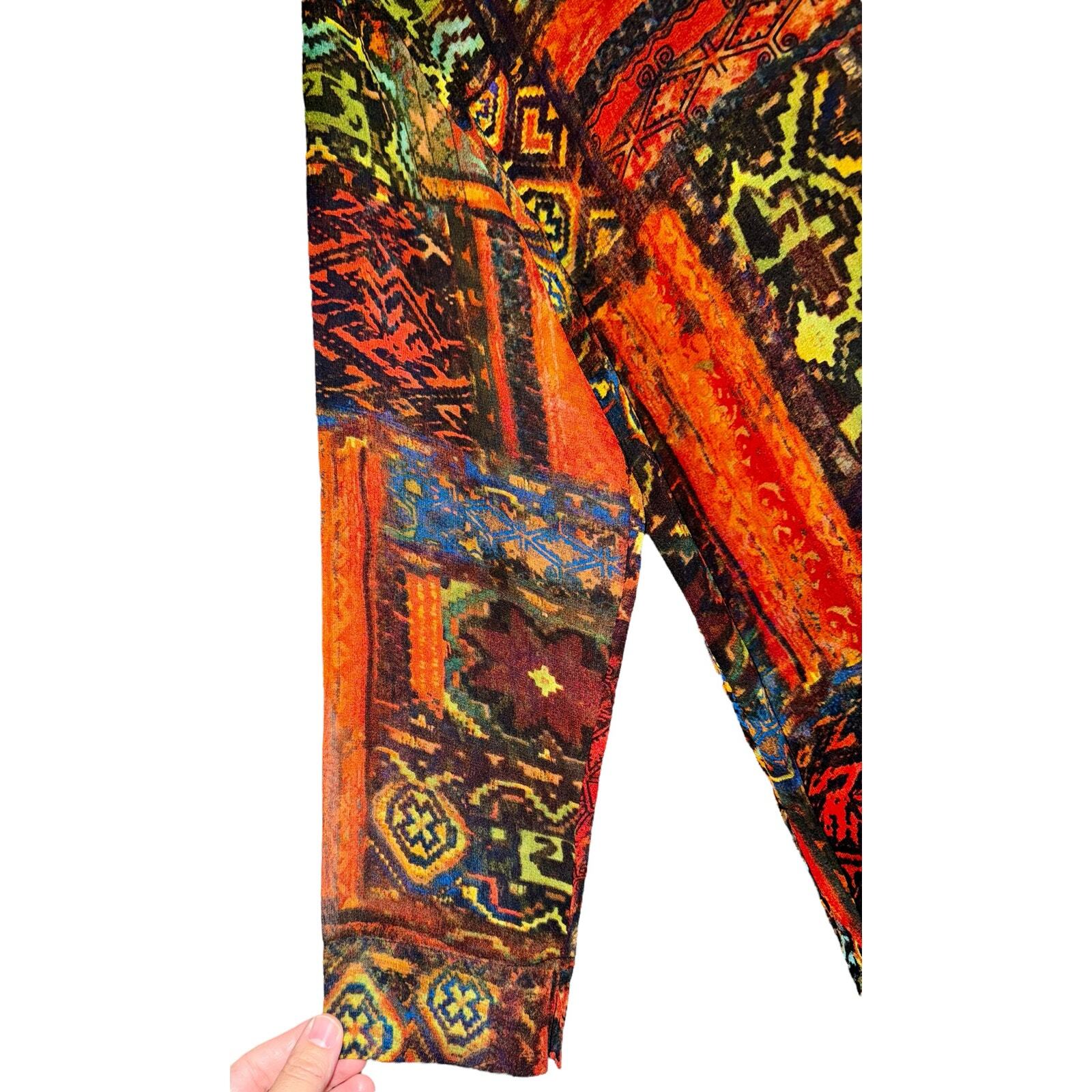 Chicos Sheer Patchwork Boho Silk Button Up Blouse… - image 4