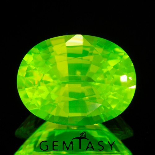 Piedra cortada - LuAG Neon Czochralski (tirado) cultivado en laboratorio, faceta 9x7 mm 3,48-4,59 quilates - Imagen 2 de 5