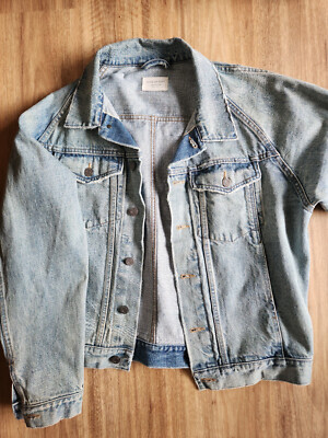 w28 公式購入 fear of GOD 4th indigo FEAR OF GOD 4th Oversized Denim Raglan Trucker Jacket S Size
