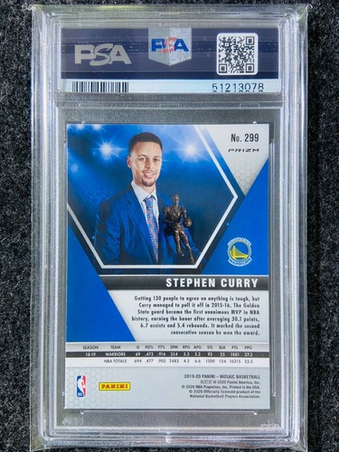 Stephen Curry - Warriors 2019-20 Mosaic Reactive Orange Parallel #299 [PSA 10] - Bild 2 von 2