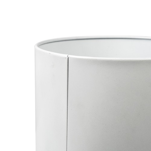 White Round Metal Planter with Black Metal Stand, 11 in Length x 15 in Height - Picture 5 of 8