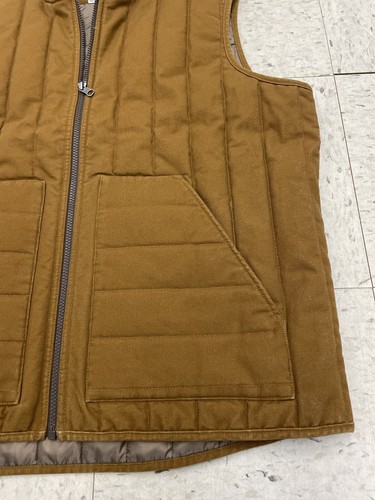Wallace & Barnes Canvas J.Crew Quilted Puffer Work Vest PrimaLoft Tan L - Picture 4 of 6