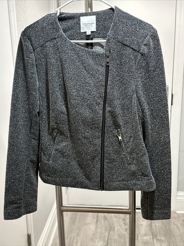 Catherine Malandrino Women Gray Jacket L Large Clo