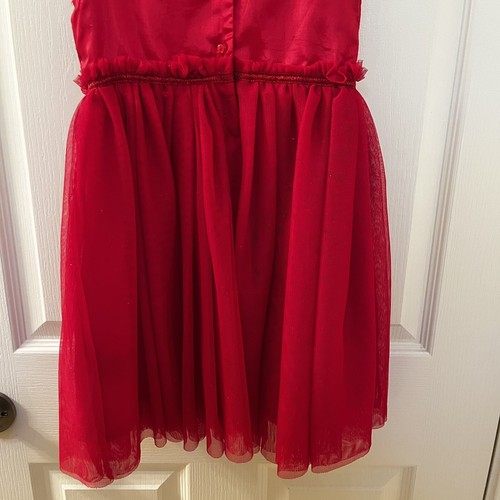 H&M Red Sparkle Tulle Party Dress Rosette Holidays Christmas Girls Size 6X - Picture 9 of 10