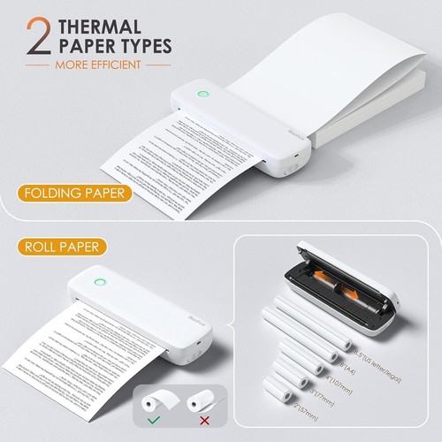 Bisofice L81 Portable A4 Thermal Printer, Inkless Bluetooth Printer for Phone an - Picture 8 of 9